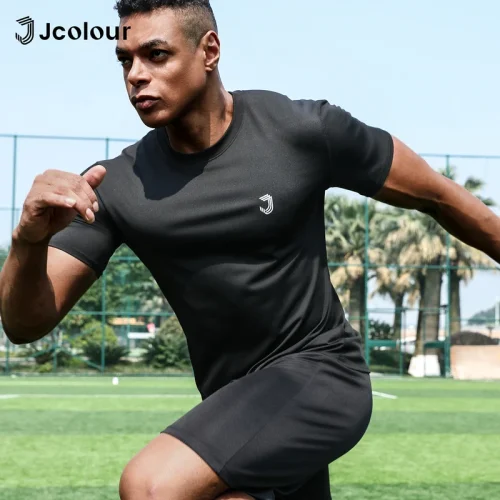 Camiseta esportiva masculina，Camisa de corrida de secagem rápida，Camisa de futebol respirável，Roupas de esportes，Camiseta