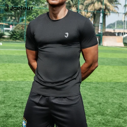 Camiseta esportiva masculina，Camisa de corrida de secagem rápida，Camisa de futebol respirável，Roupas de esportes，Camiseta - Imagem 7