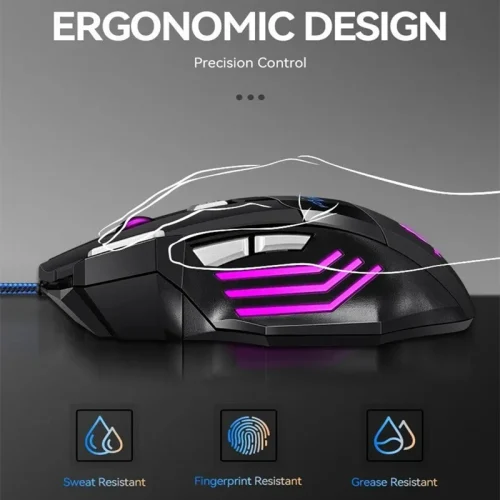 Brasil mouse x7 botão retroiluminado mouse ergonômico 5500 dpi mouse ajustável, adequado para pc laptop desktop mouse - Imagem 3