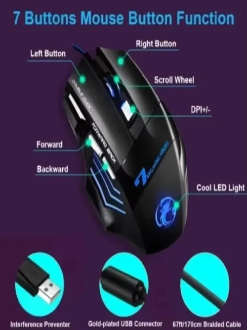 Brasil mouse x7 botão retroiluminado mouse ergonômico 5500 dpi mouse ajustável, adequado para pc laptop desktop mouse - Imagem 13