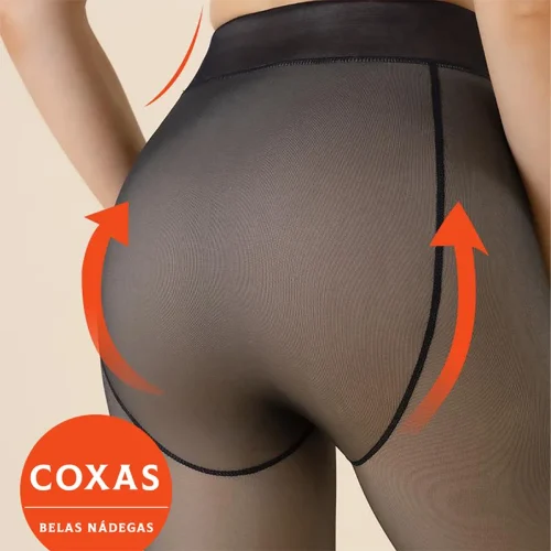 Meia Calca Acolchoada Quente e Fria, Meia-calça Elástica de Inverno Para Mulheres Pelúcia Super Quente Com Pé - Imagem 4