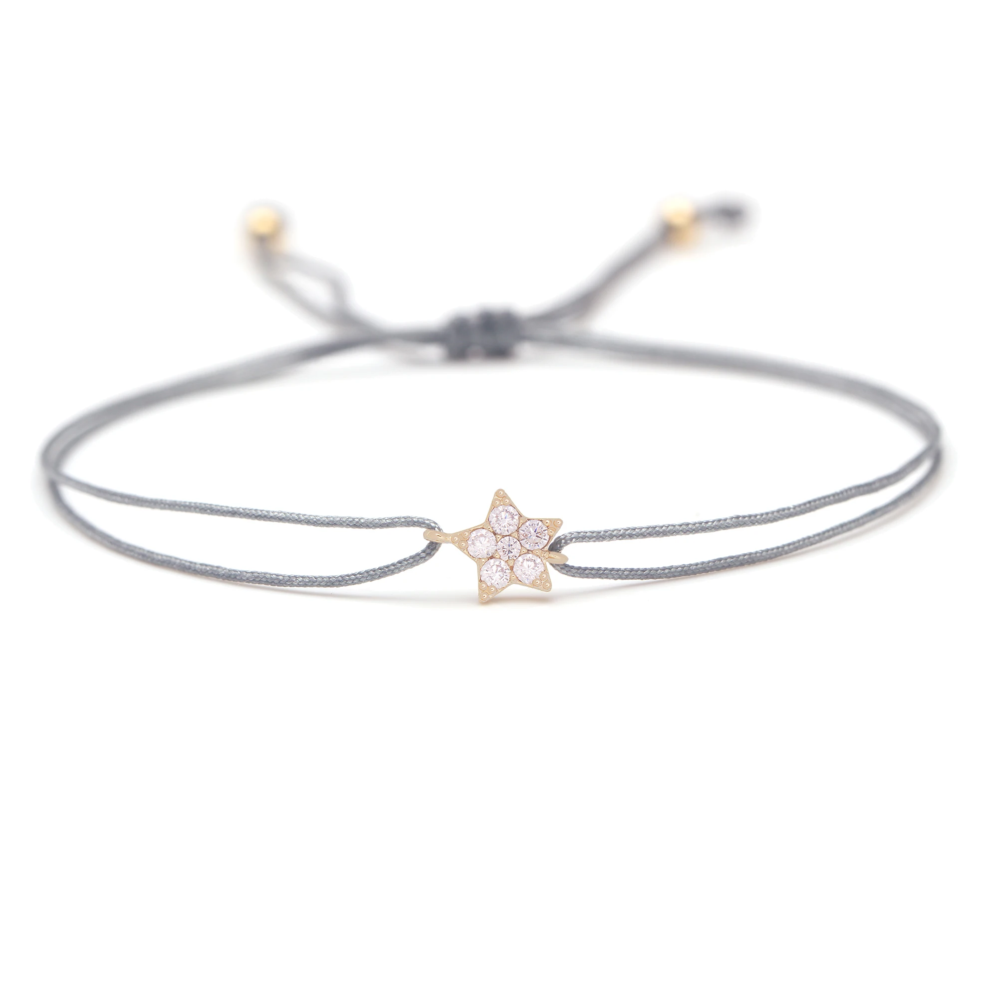 Mini cordão trançado com estrela de cinco pontas, pulseira de cobre de cristal preto com zircônia, branca, vermelha e cinza, joia bonita para homens e mulheres