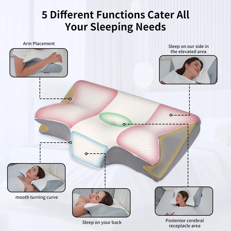 New Single Sided Memory Foam Pillow for Side Sleepers Slow Rebound Cervical Support Pillow Core Adult Sleep Space Cotton Pillow - Imagem 3