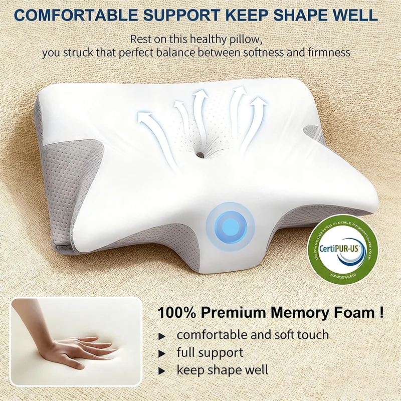 New Single Sided Memory Foam Pillow for Side Sleepers Slow Rebound Cervical Support Pillow Core Adult Sleep Space Cotton Pillow - Imagem 6