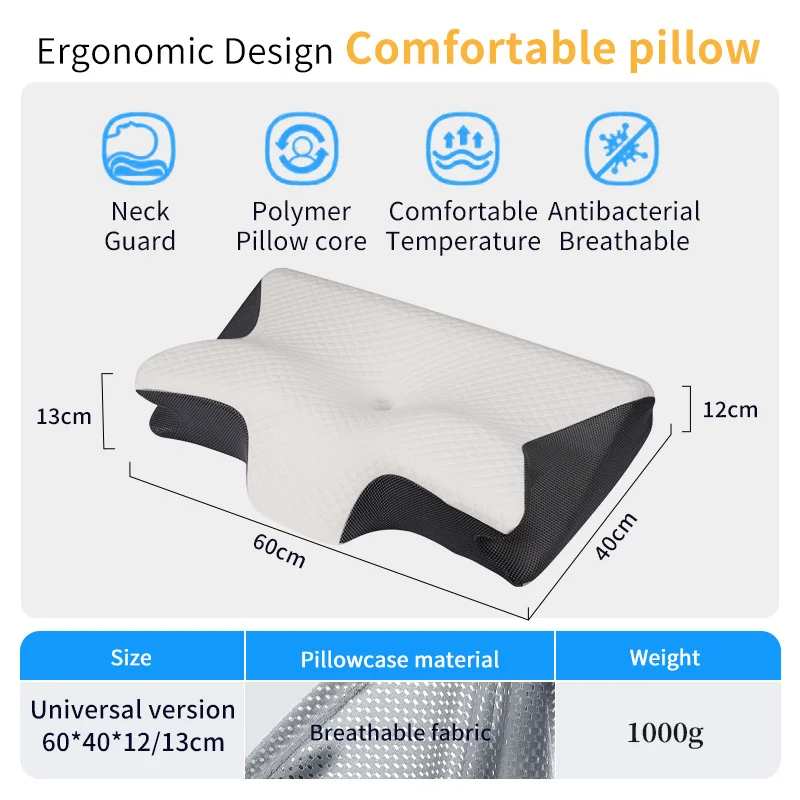 New Single Sided Memory Foam Pillow for Side Sleepers Slow Rebound Cervical Support Pillow Core Adult Sleep Space Cotton Pillow - Imagem 5