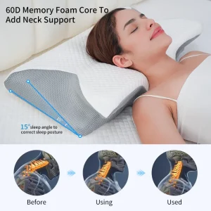 New Single Sided Memory Foam Pillow for Side Sleepers Slow Rebound Cervical Support Pillow Core Adult Sleep Space Cotton Pillow
