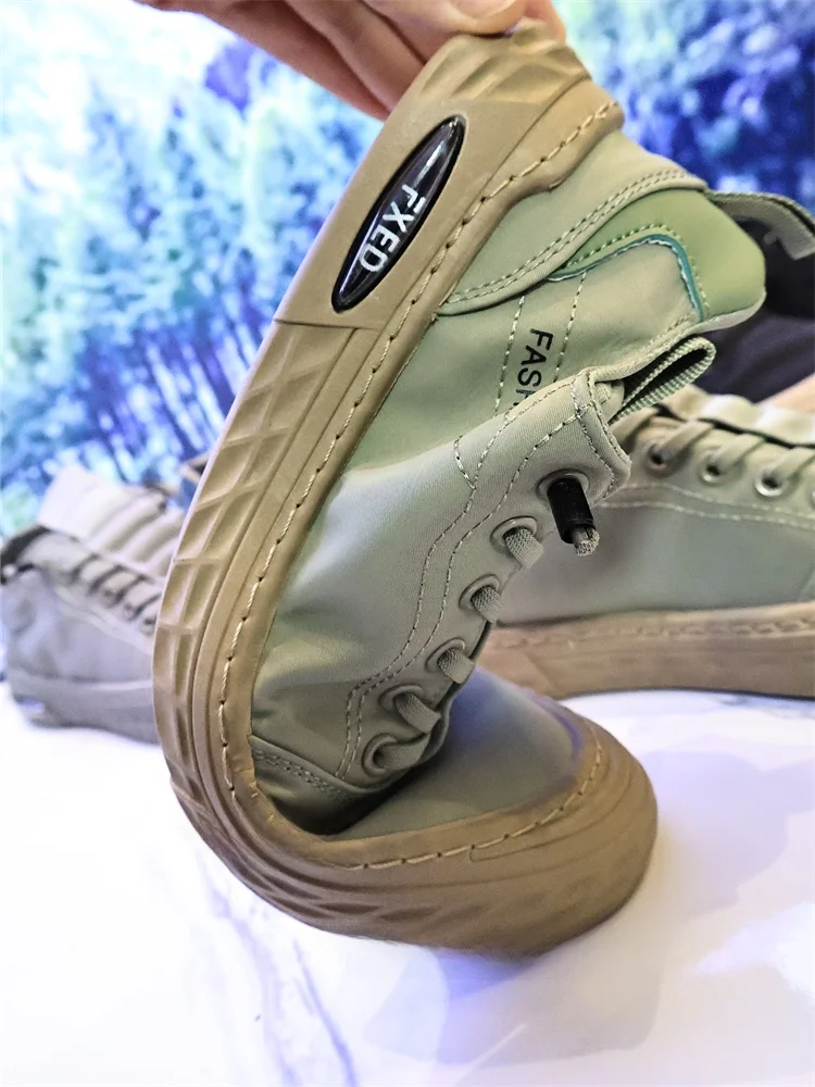 Tênis Casuais Finos de Tecido de Seda Gelada com Borracha para Homens, Moda Primavera Verão, Respirável, Com Caço, Sola Pl...