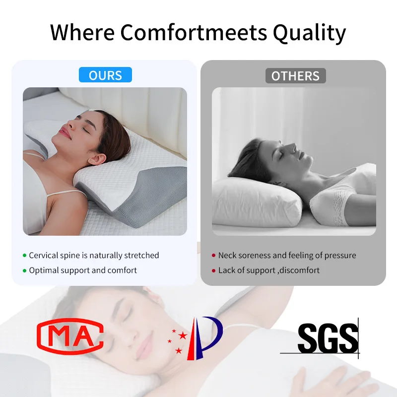 New Single Sided Memory Foam Pillow for Side Sleepers Slow Rebound Cervical Support Pillow Core Adult Sleep Space Cotton Pillow - Imagem 4