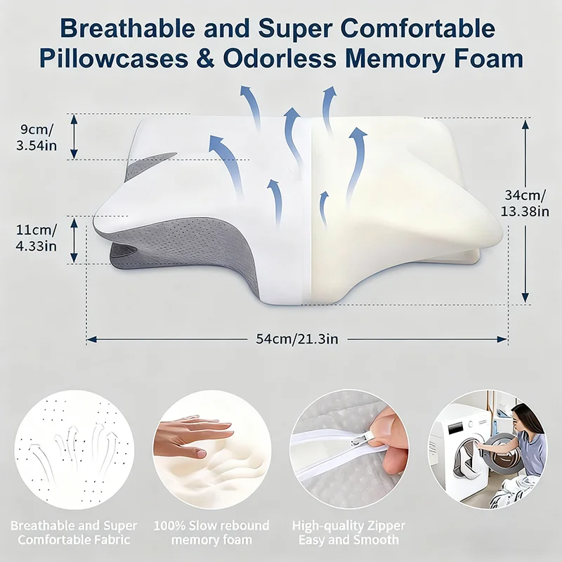 2025 adulto lado dormir travesseiro de espuma memória único lado lento rebote vértebra cervical travesseiro núcleo sono ajuda espaço algodão travesseiro - Imagem 5