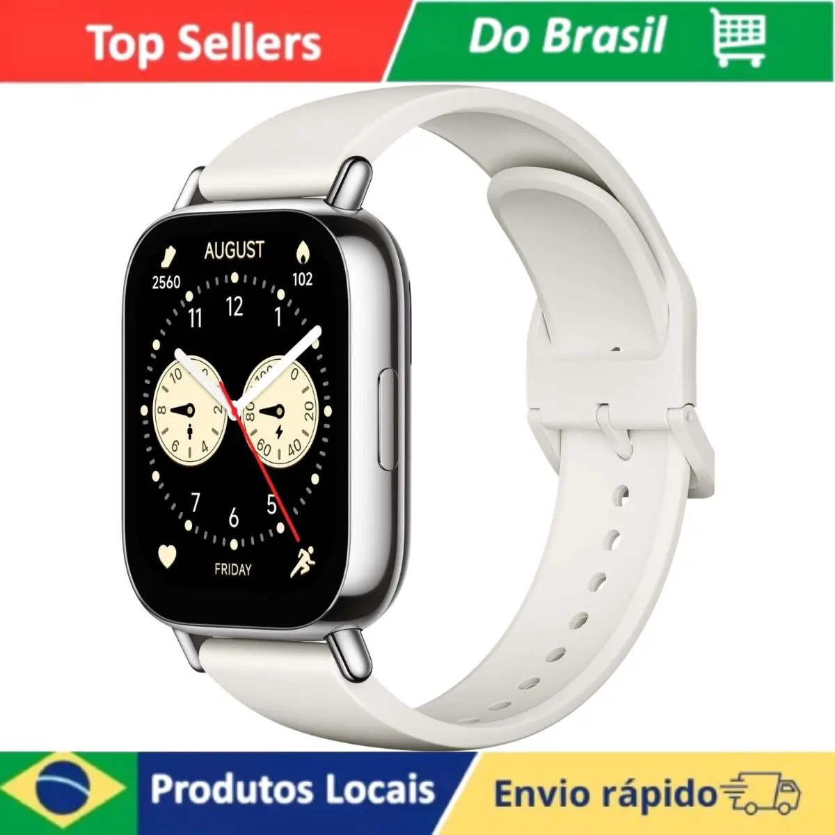 Smartwatch Xiaomi Redmi Watch 5 Lite Ouro Tela AMOLED 1.96 Pol Bateria Dura até 18 Dias Resistência à Àgua 5ATM Bluetooth 5.3
