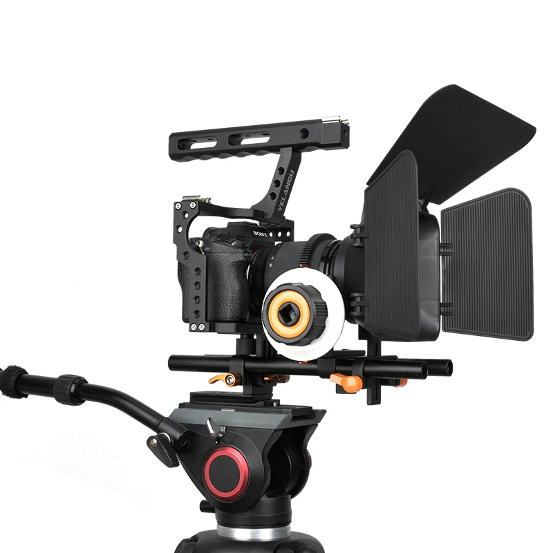 Yelangu kit de equipamento de gaiola de câmera para sony a7s a7 a7r a72 a7rii a7sii a6000 a6500 a6300 com montagens de sapata fria dupla roscas de 1/4 - Imagem 2