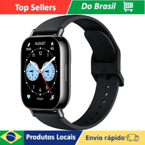 Redmi Watch 5 Lite Smartwatch com tela AMOLED de 1,96 polegadas, bateria de 470mAh, resistência à água de 5 ATM e monitoramento de saúde. Compatível com Android e iOS.