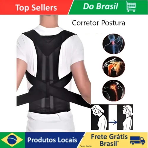 Corretor Postural Colete Cervical Cinta Alinha Coluna Unissex Postura Regulavel
