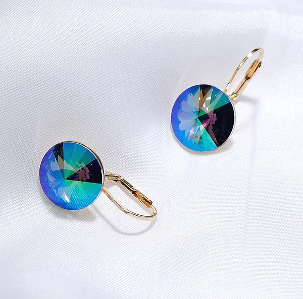 Bella-Brincos para Mulheres, Cristais da Áustria, Dourado, Cor Prata, Piercing Redondo, Brand Jewelry, Tendências, Natal, 2022 - Imagem 15