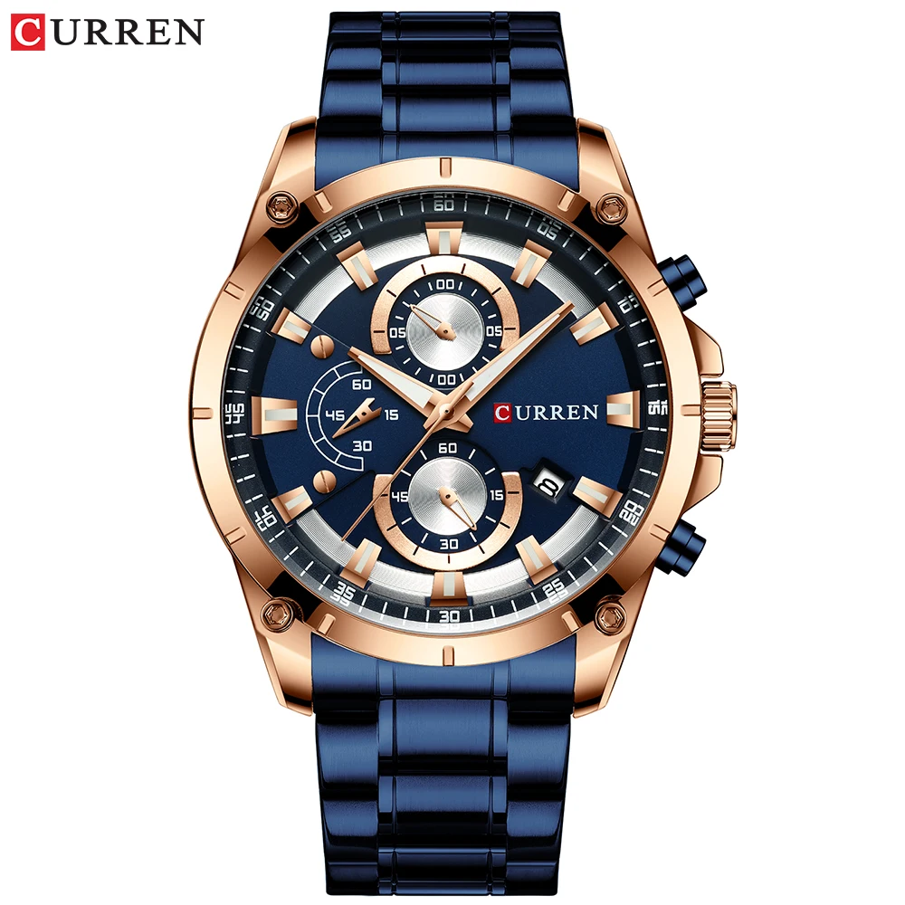 Relógios de ouro masculino luxo marca superior curren quartzo relógio de pulso moda esporte e causal relógio de negócios masculino reloj hombres - Imagem 4