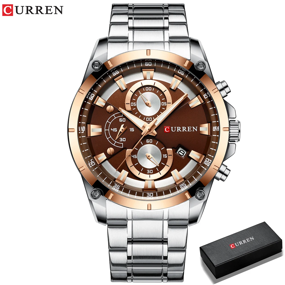 Relógios de ouro masculino luxo marca superior curren quartzo relógio de pulso moda esporte e causal relógio de negócios masculino reloj hombres - Imagem 13