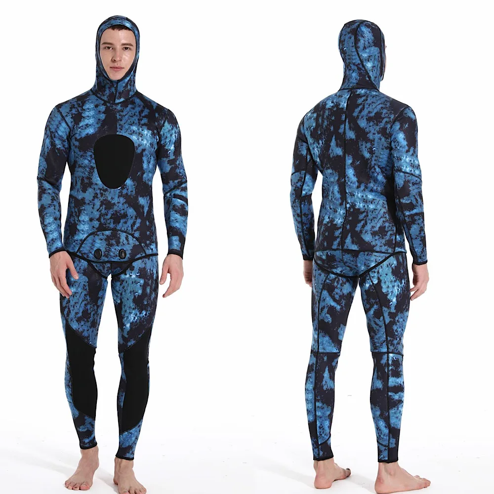 Terno com capuz de mergulho em neoprene para homens, capuz quente para surfe, zíper frontal, mergulho, pesca submarina, 3mm, 5mm, inverno, 2022. - Imagem 8