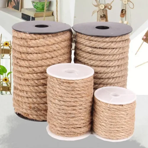 Corda de sisal natural para escalada do gato, corda de juta feita à mão DIY, decoração da lâmpada, cordas de cânhamo vinculativas, embalagem, 10m, 4-12mm