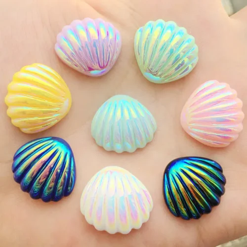 Resina Gota Flatback Shell Rhinestone, DIY Crystal Gem Stone, Acessórios Do Casamento, E95, 20mm, 10Pcs