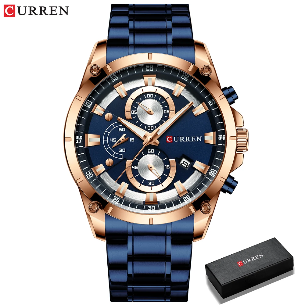 Relógios de ouro masculino luxo marca superior curren quartzo relógio de pulso moda esporte e causal relógio de negócios masculino reloj hombres - Imagem 10