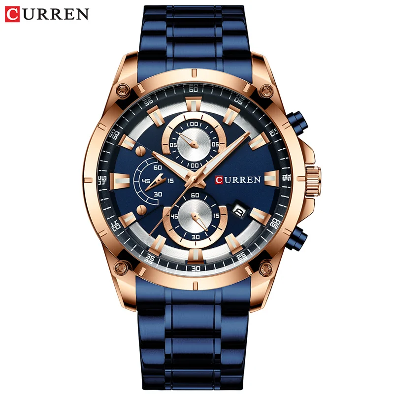 Relógios de ouro masculino luxo marca superior curren quartzo relógio de pulso moda esporte e causal relógio de negócios masculino reloj hombres - Imagem 8