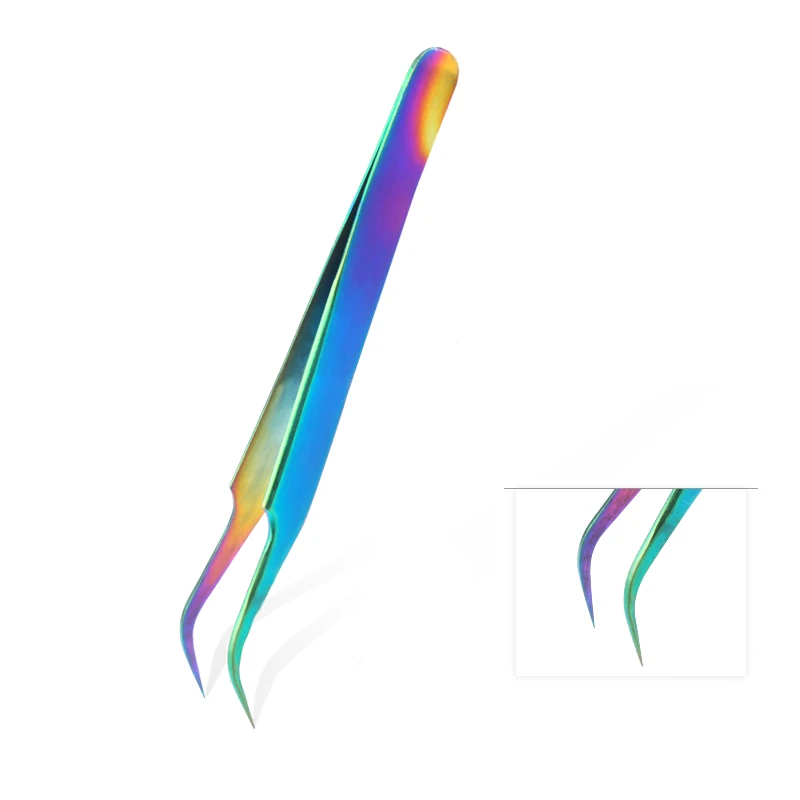 Qiao excelente qualidade pinças dobrar + reta novo aço inoxidável industrial anti-estática cruz pinças acessórios de costura ferramentas - Imagem 8