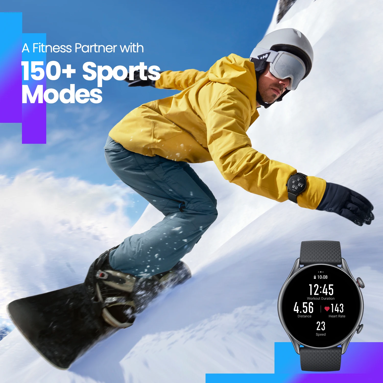 Amazfit GTR 3 Pro GTR3 Pro GTR-3 Pro 46mm Smartwatch AMOLED Display Zepp OS App 12-day Battery Life Watch 150+Sports Modes - Imagem 5