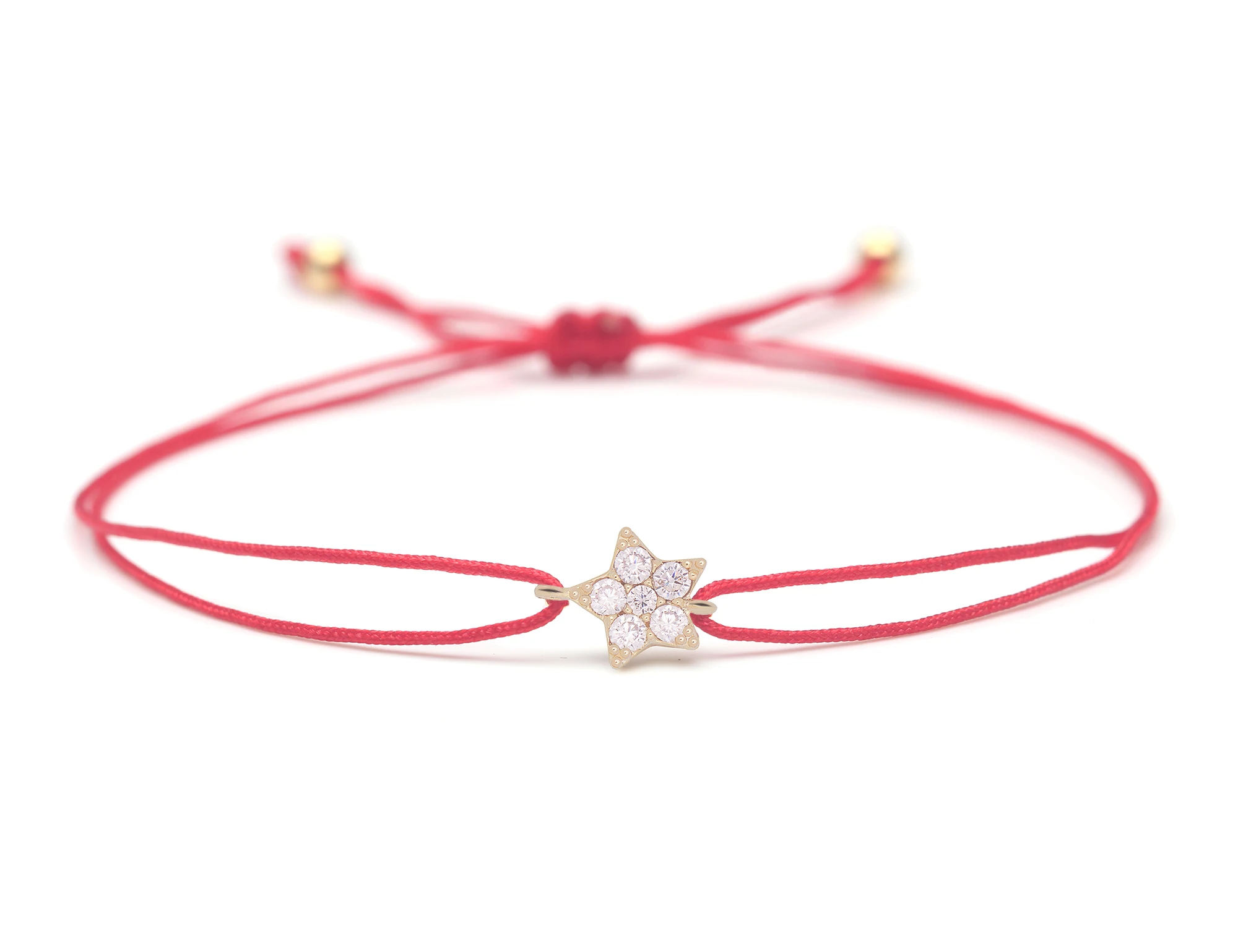 Mini cordão trançado com estrela de cinco pontas, pulseira de cobre de cristal preto com zircônia, branca, vermelha e cinza, joia bonita para homens e mulheres - Imagem 7