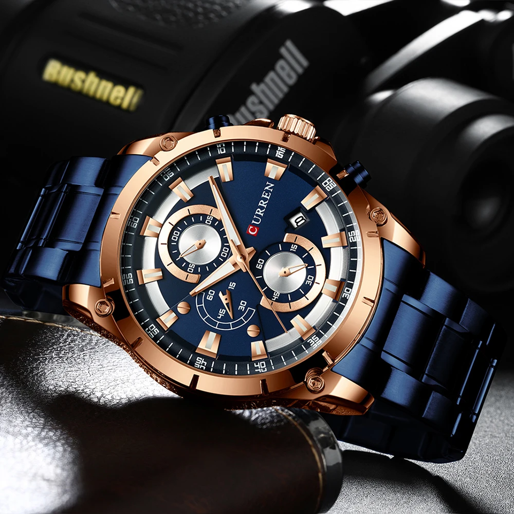 Relógios de ouro masculino luxo marca superior curren quartzo relógio de pulso moda esporte e causal relógio de negócios masculino reloj hombres - Imagem 5