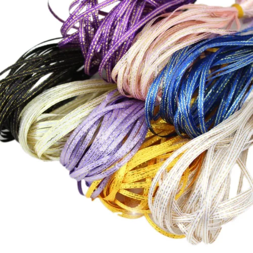 Gold Edge Satin Ribbons, Atacado, 40 m por lote, 1, 8 '', 3mm