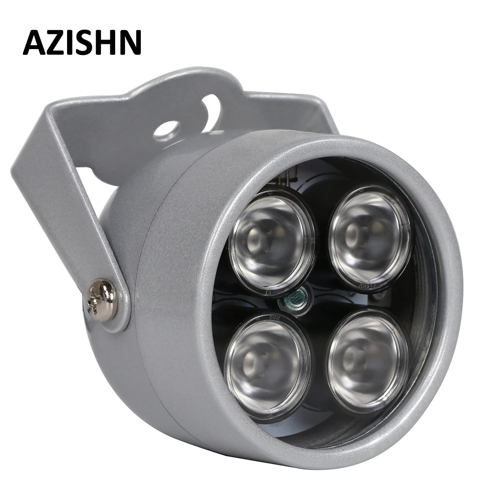 Azishn cctv leds 4 array ir led iluminador luz ir infravermelho à prova d' água visão noturna cctv luz de preenchimento para câmera de cctv câmera ip