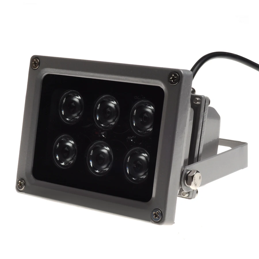 Lâmpada Azishn-infravermelha para câmera de cctv, 6pcs, luz led, ir, ao ar livre, impermeável, visão noturna - Imagem 2