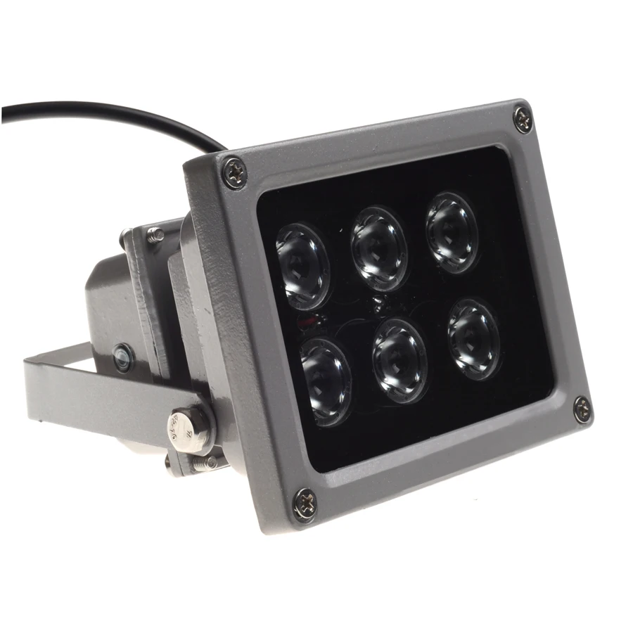Lâmpada Azishn-infravermelha para câmera de cctv, 6pcs, luz led, ir, ao ar livre, impermeável, visão noturna - Imagem 3