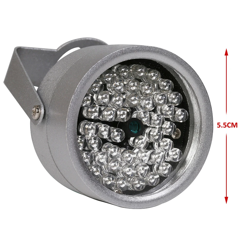 AZISHN-Luz LED impermeável para câmera de vigilância CCTV, iluminador IR, visão noturna infravermelha, enchimento de metal, 48IR LEDS - Imagem 5