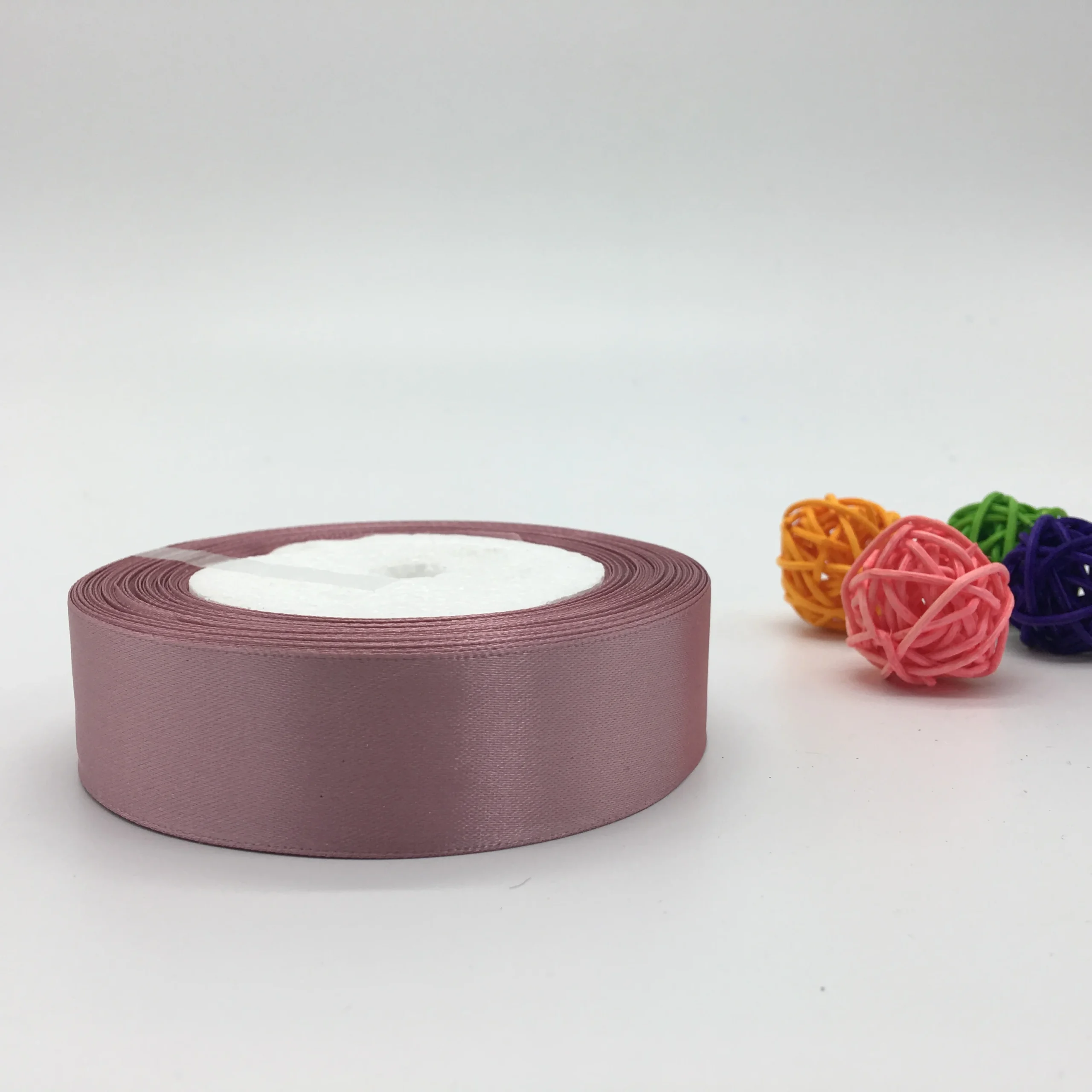 Fita de cetim de seda para decoração de casamento, cartão do convite, embalagem do presente, pálido, 6mm, 10mm, 15mm, 20mm, 25mm, 38mm, 50mm, 1 rolo, 25yds - Imagem 5