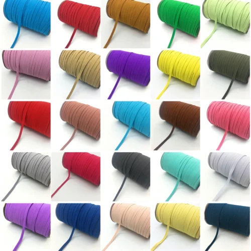 Fita elástica de cetim com espessamento multifunção, (32 cores), 5 jardas/lote, 7mm, costura, elastano, renda