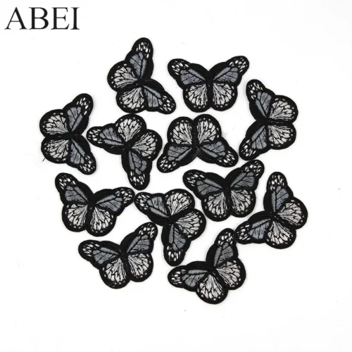 Borboleta adesivos para roupas e sapatos, apliques Motif Badge, Iron Patches, DIY Appliqued para bolsas e sapatos, camisola artesanal, 10 pçs/lote