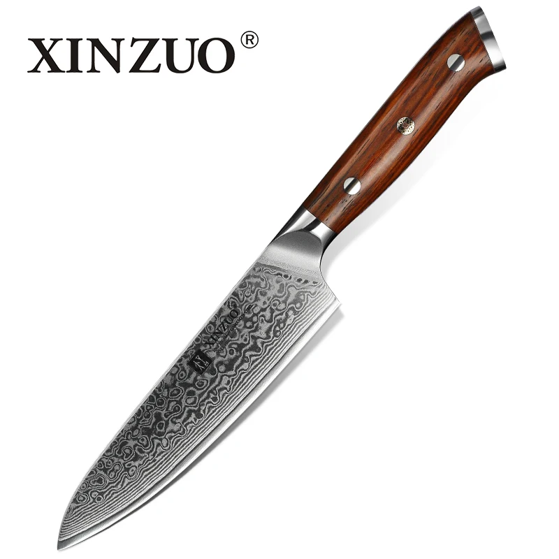 XINZUO-Kitchen Knife Sets, Japonês Forjado, Aço Damasco, Santoku Facas, Aço inoxidável, Rosewood Handle, 1Pc, 3Pcs - Imagem 10
