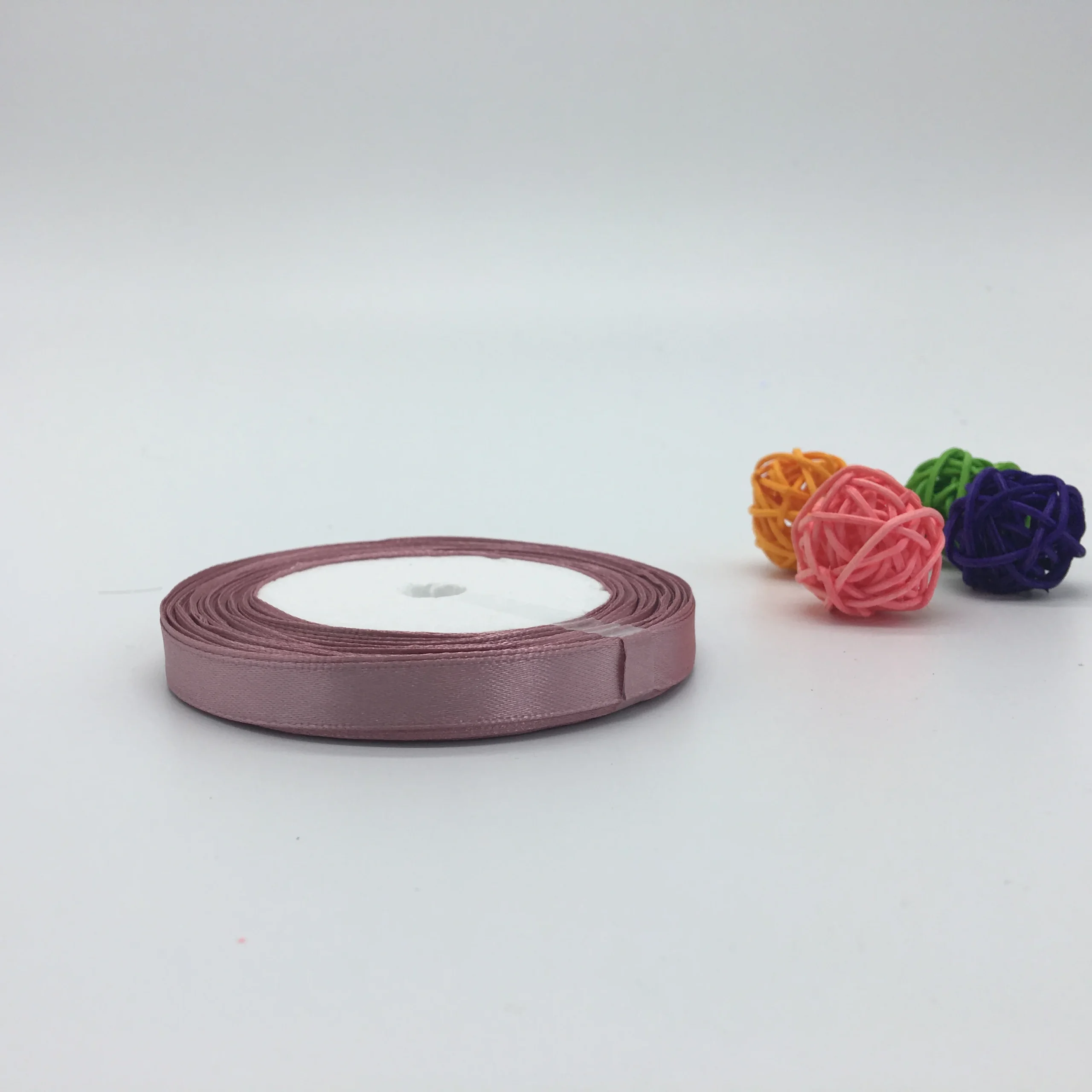 Fita de cetim de seda para decoração de casamento, cartão do convite, embalagem do presente, pálido, 6mm, 10mm, 15mm, 20mm, 25mm, 38mm, 50mm, 1 rolo, 25yds - Imagem 4