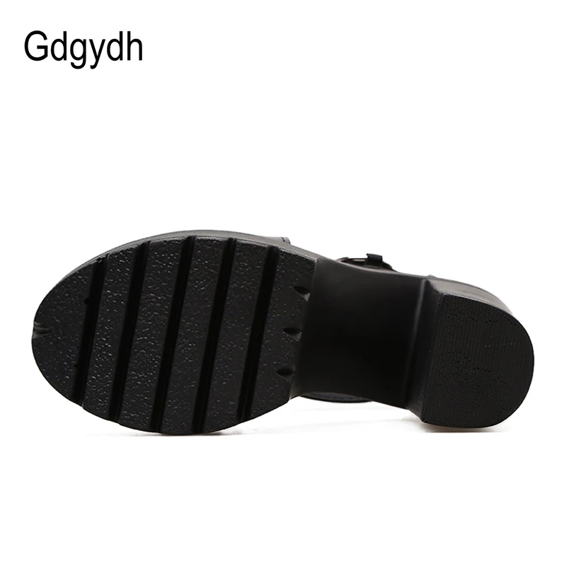 Gdgydh-sandálias plataforma para mulheres, sapatos abertos, saltos altos, com fivela, estilo gladiador, moda verão - Imagem 4