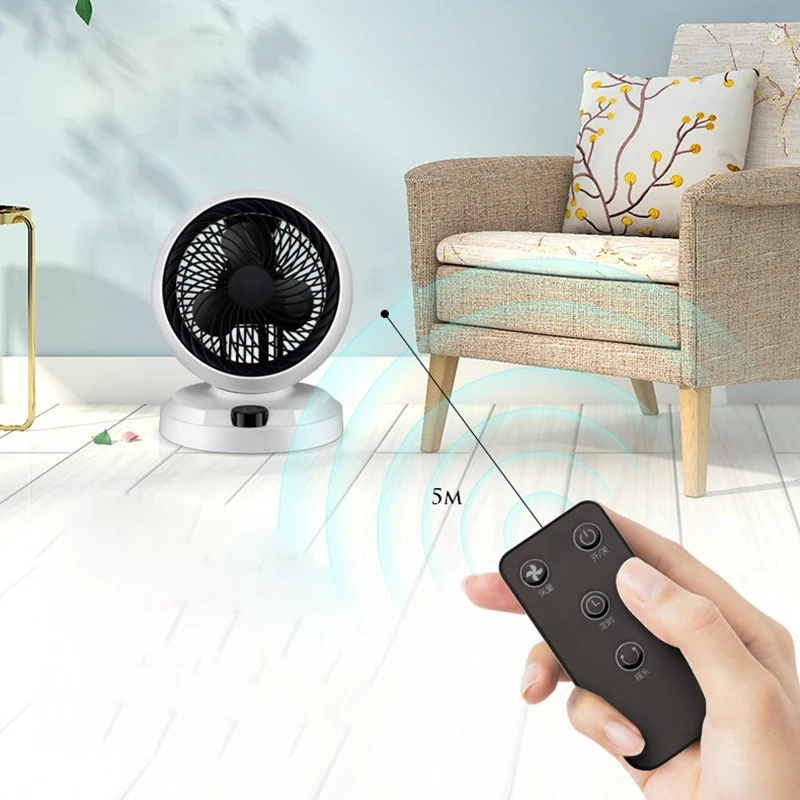 Dmwd 5m ventilador de ventilação com controle remoto 220v circulador de ar silencioso ventilador elétrico casa ventilador de mesa 3 lâminas 3 engrenagens 7.5h configuração - Imagem 3