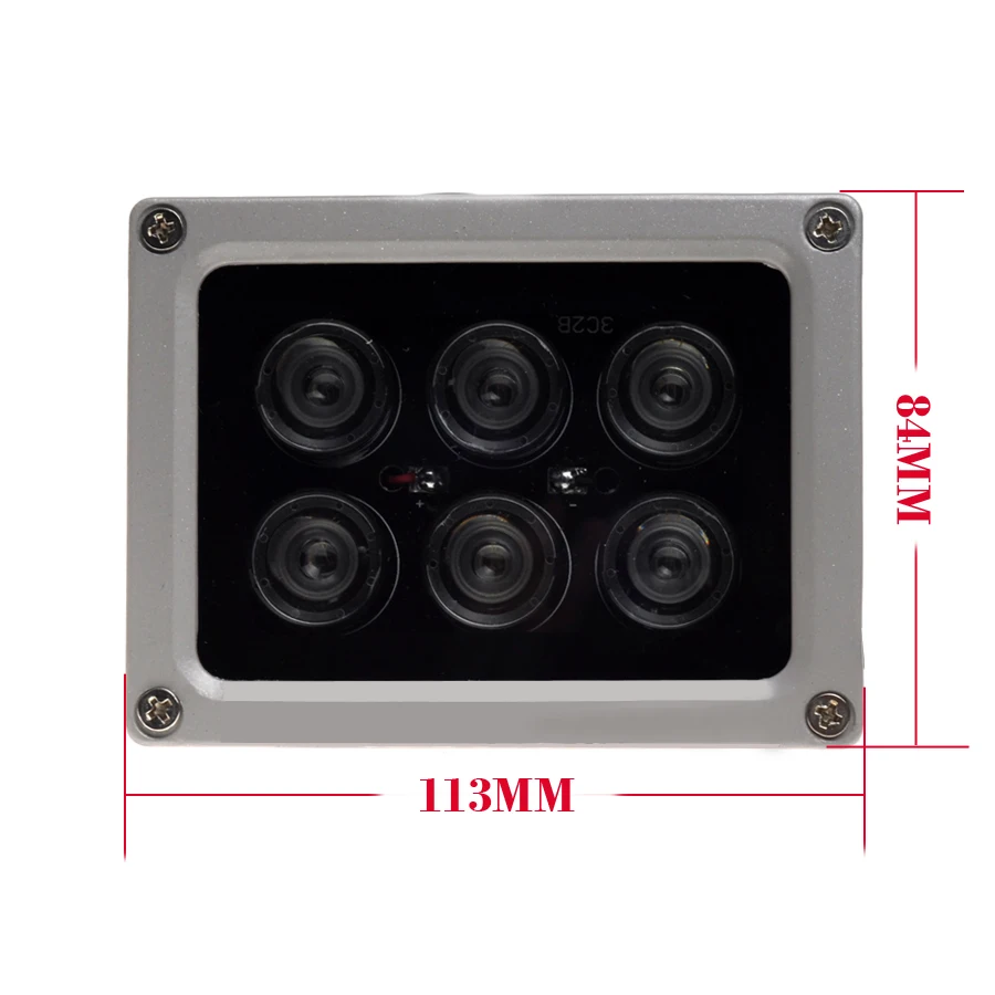 Lâmpada Azishn-infravermelha para câmera de cctv, 6pcs, luz led, ir, ao ar livre, impermeável, visão noturna - Imagem 5