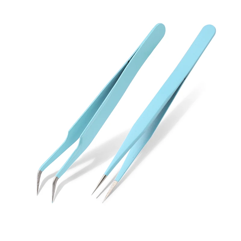 Qiao excelente qualidade pinças dobrar + reta novo aço inoxidável industrial anti-estática cruz pinças acessórios de costura ferramentas - Imagem 25