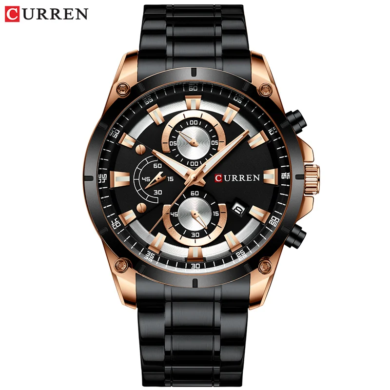 Relógios de ouro masculino luxo marca superior curren quartzo relógio de pulso moda esporte e causal relógio de negócios masculino reloj hombres - Imagem 9