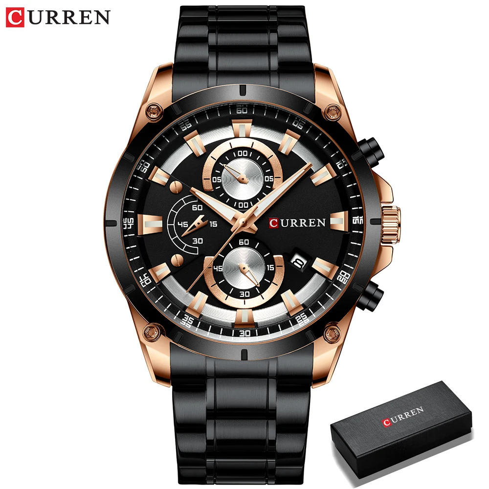 Relógios de ouro masculino luxo marca superior curren quartzo relógio de pulso moda esporte e causal relógio de negócios masculino reloj hombres - Imagem 15