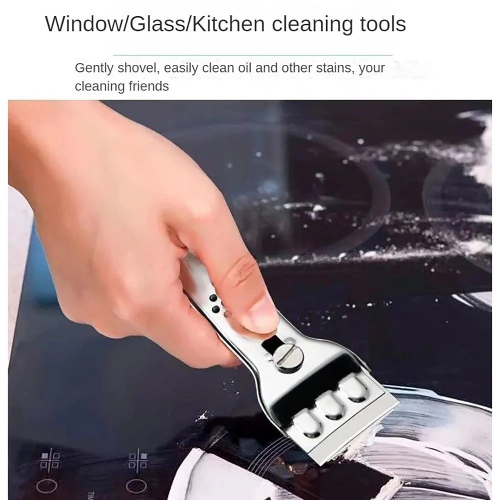 Lâminas multifuncionais de aço inoxidável, raspador de vidro, cerâmica, limpador de fogão, adesivos de carro, removedor para limpeza de janelas, forno, ferramenta de fogão - Imagem 3