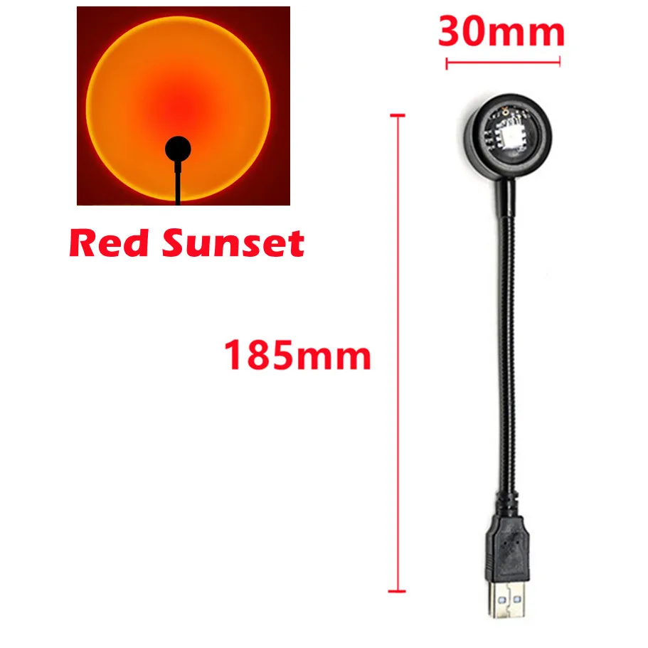 RnnTuu Led USB Pôr do Sol Lâmpada Projetor Decoração de Casa Luz Noturna Portátil Luz de Humor Para Sala de estar Fotografia de Parede Luzes de Neon - Imagem 7