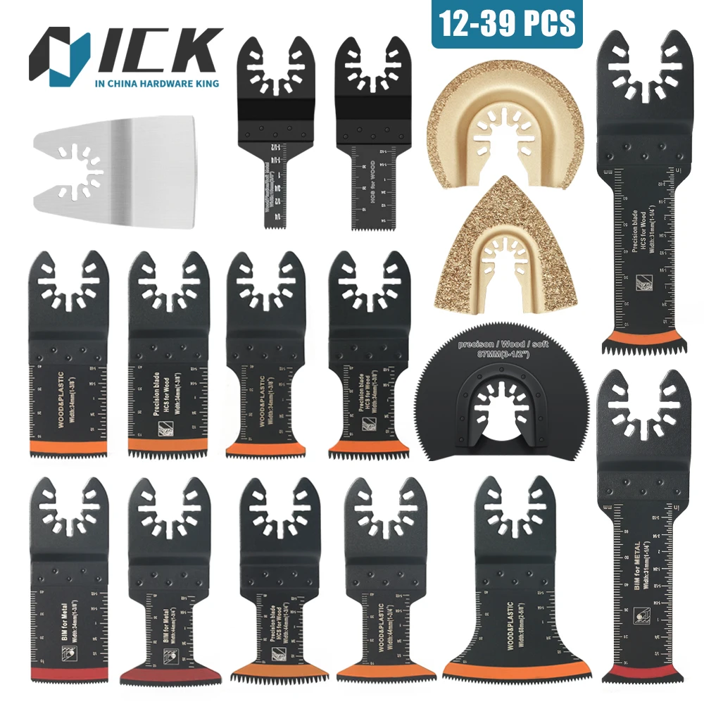 Kit de lâmina de serra oscilante de carboneto de dente japonês 10-39 peças lâminas multiferramenta oscilantes de borda de arco corte preciso para madeira pvc ferro