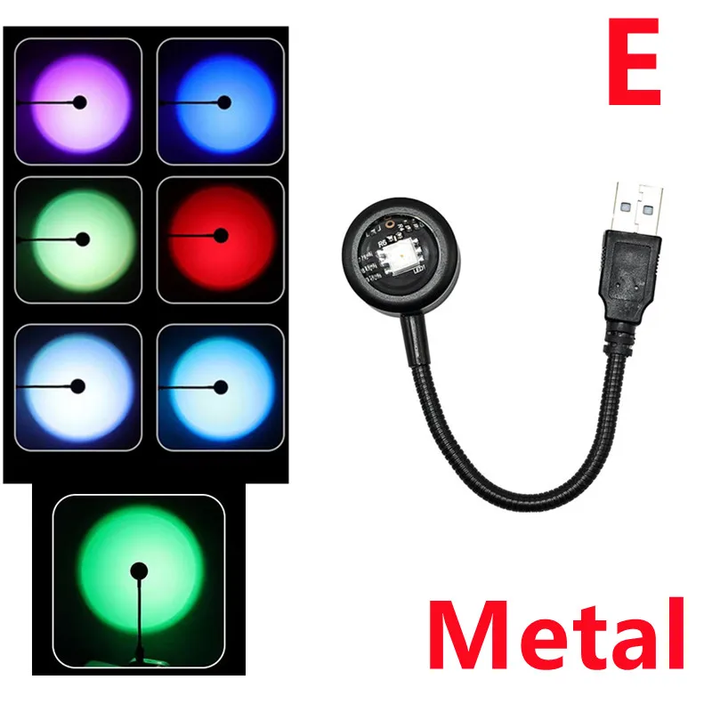 RnnTuu Led USB Pôr do Sol Lâmpada Projetor Decoração de Casa Luz Noturna Portátil Luz de Humor Para Sala de estar Fotografia de Parede Luzes de Neon - Imagem 13