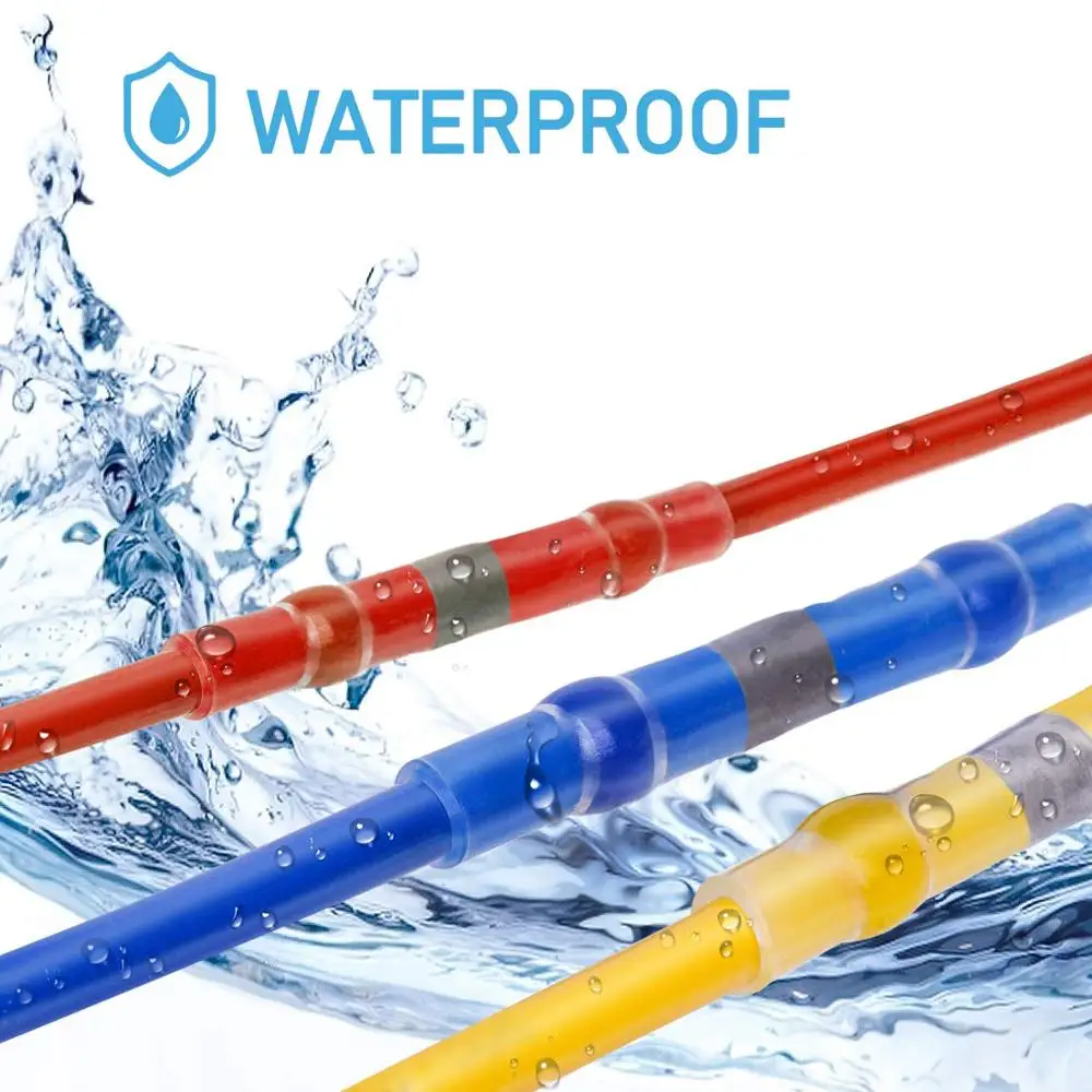 100-1000 pces conectores de fio de vedação de solda termo retrátil conectores de extremidade de solda kit automotivo marinho isolado com 300w pistola de ar quente - Imagem 4